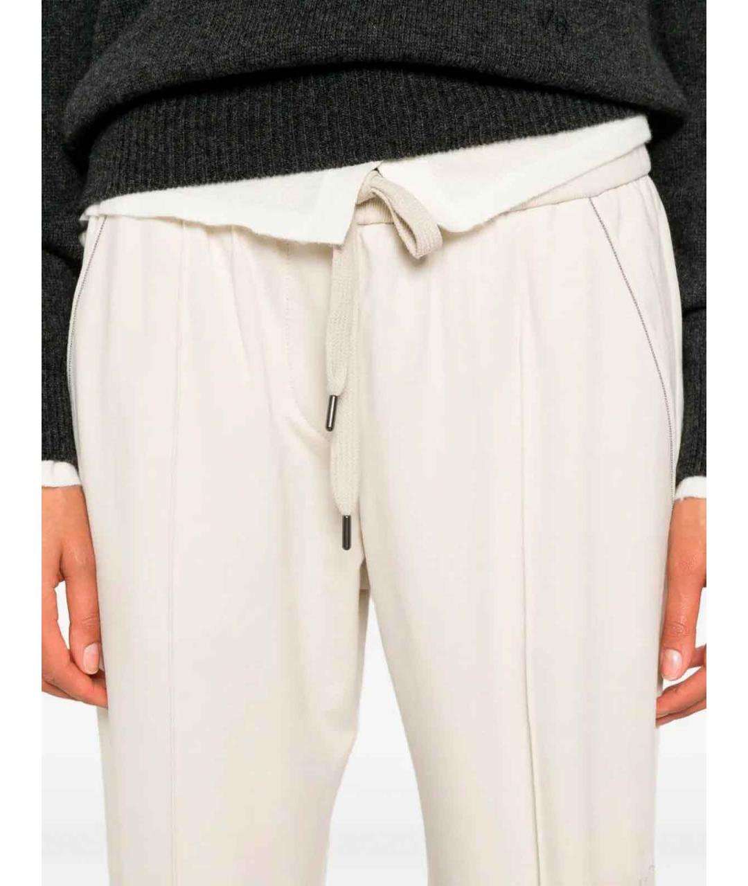 BRUNELLO CUCINELLI Белые хлопковые спортивные брюки и шорты, фото 5