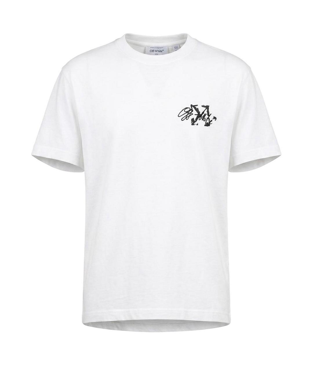 OFF-WHITE Белая хлопковая футболка, фото 1
