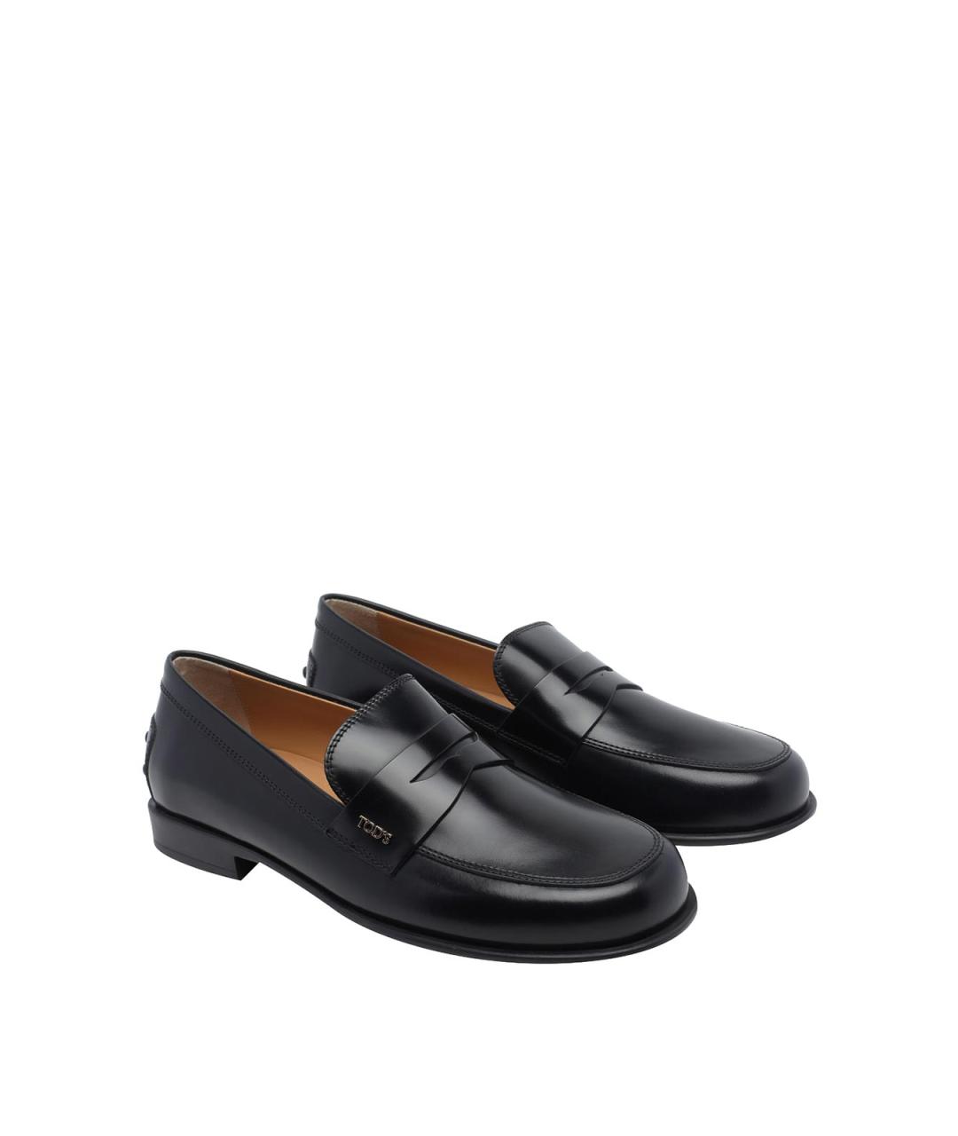 TOD'S Черные кожаные лоферы, фото 2
