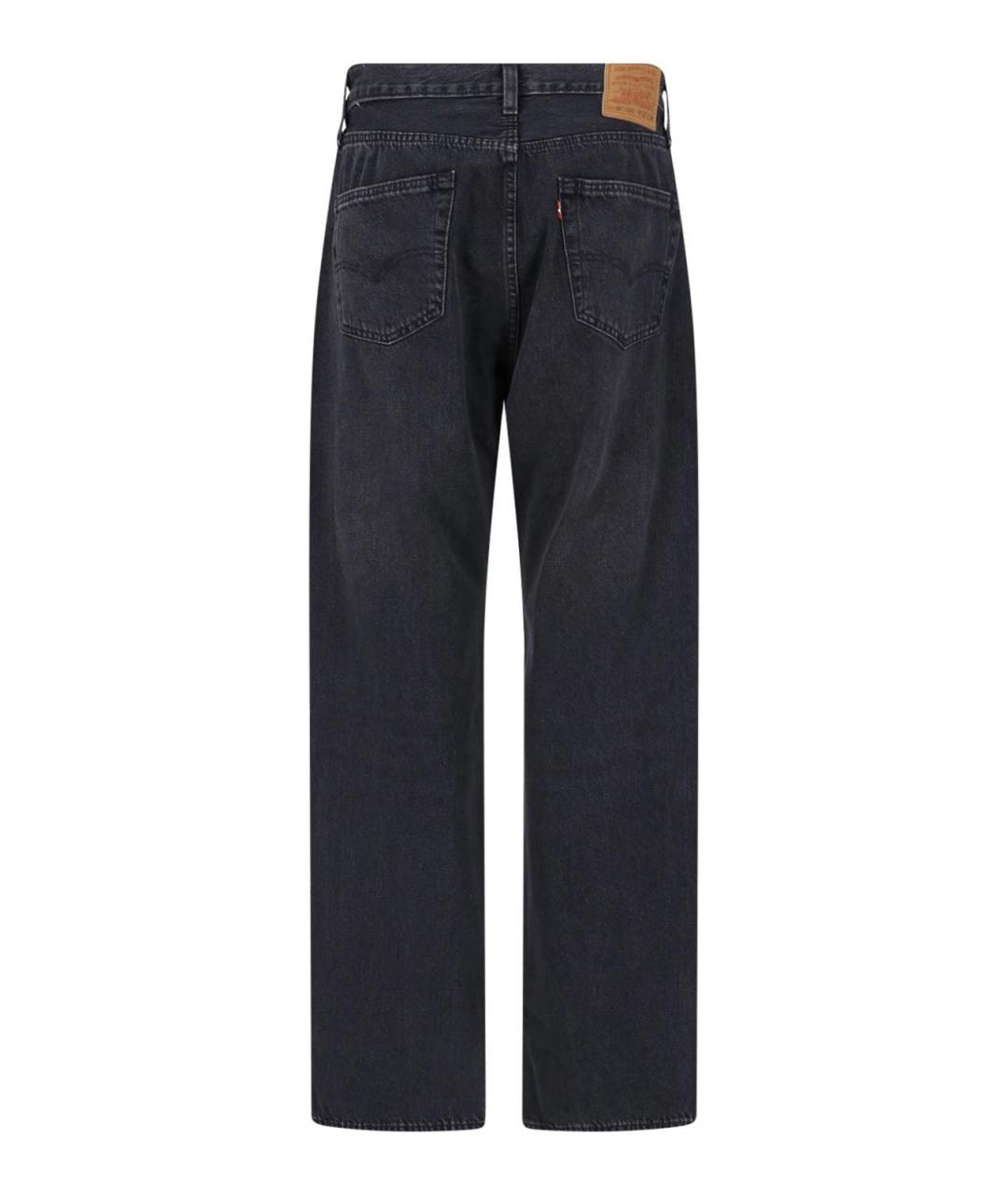 LEVI'S Черные хлопковые прямые джинсы, фото 2