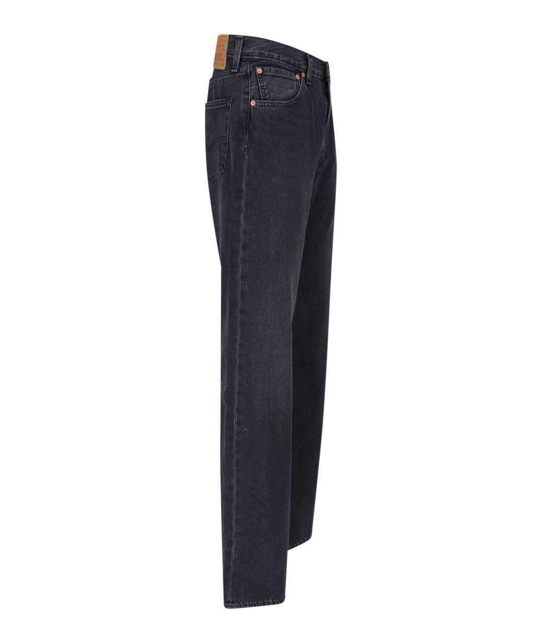 LEVI'S Черные хлопковые прямые джинсы, фото 3
