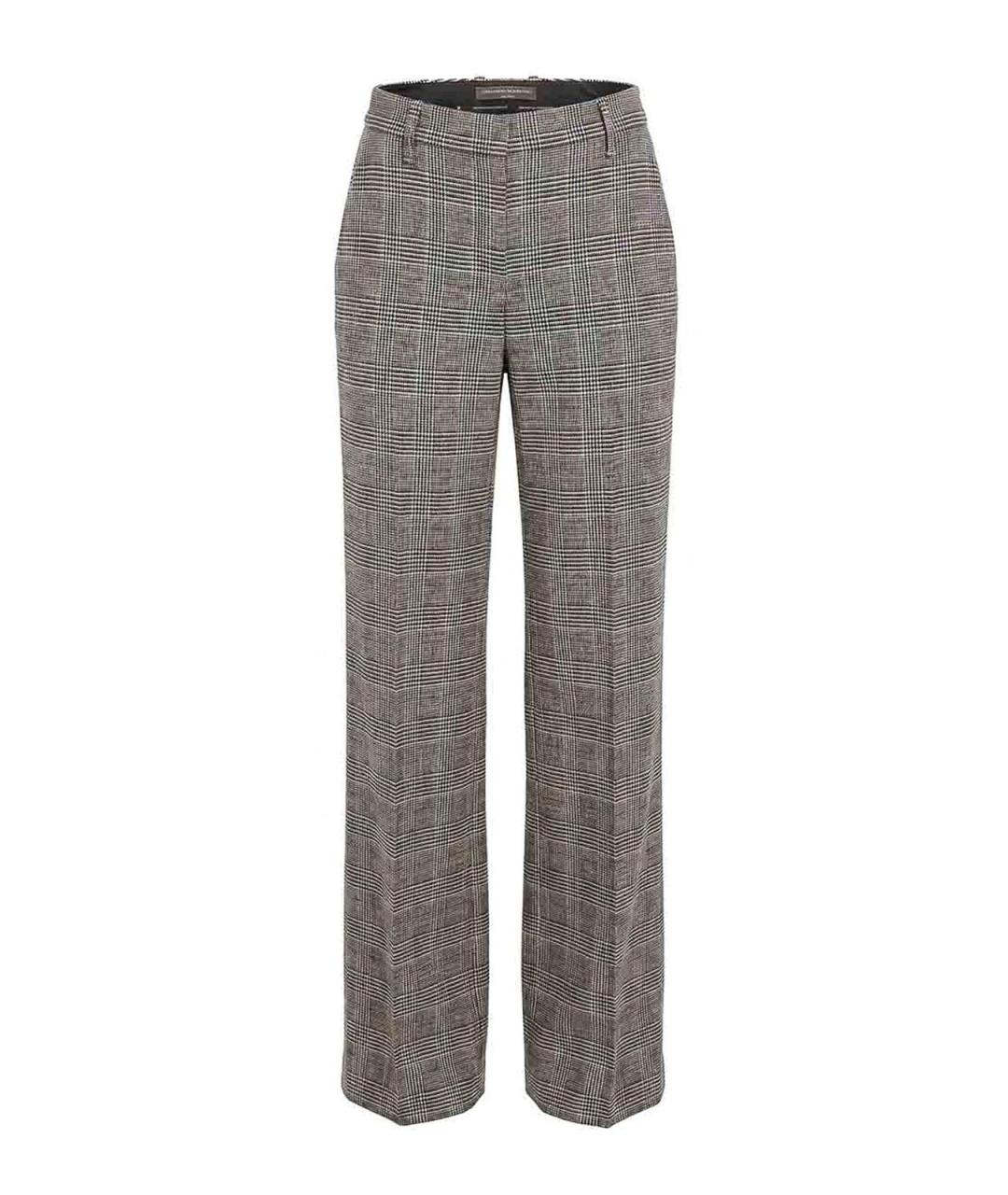 ERMANNO SCERVINO Серые шерстяные прямые брюки, фото 1
