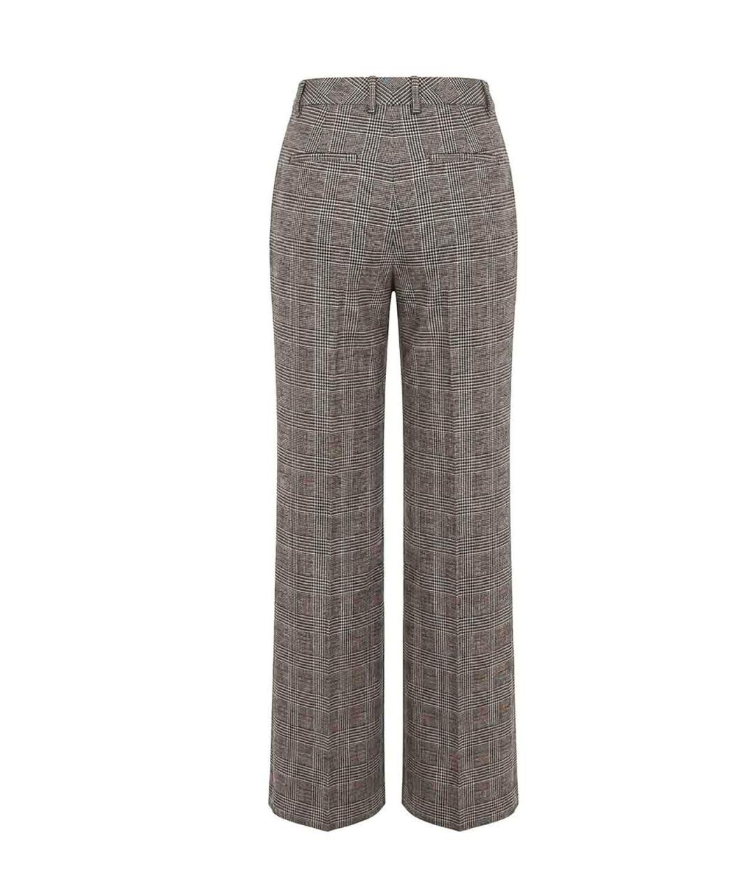 ERMANNO SCERVINO Серые шерстяные прямые брюки, фото 2