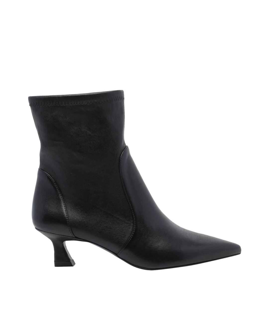 STUART WEITZMAN Черные кожаные ботильоны, фото 1