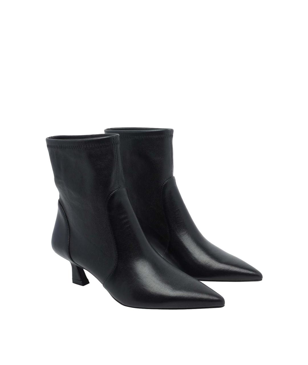STUART WEITZMAN Черные кожаные ботильоны, фото 2