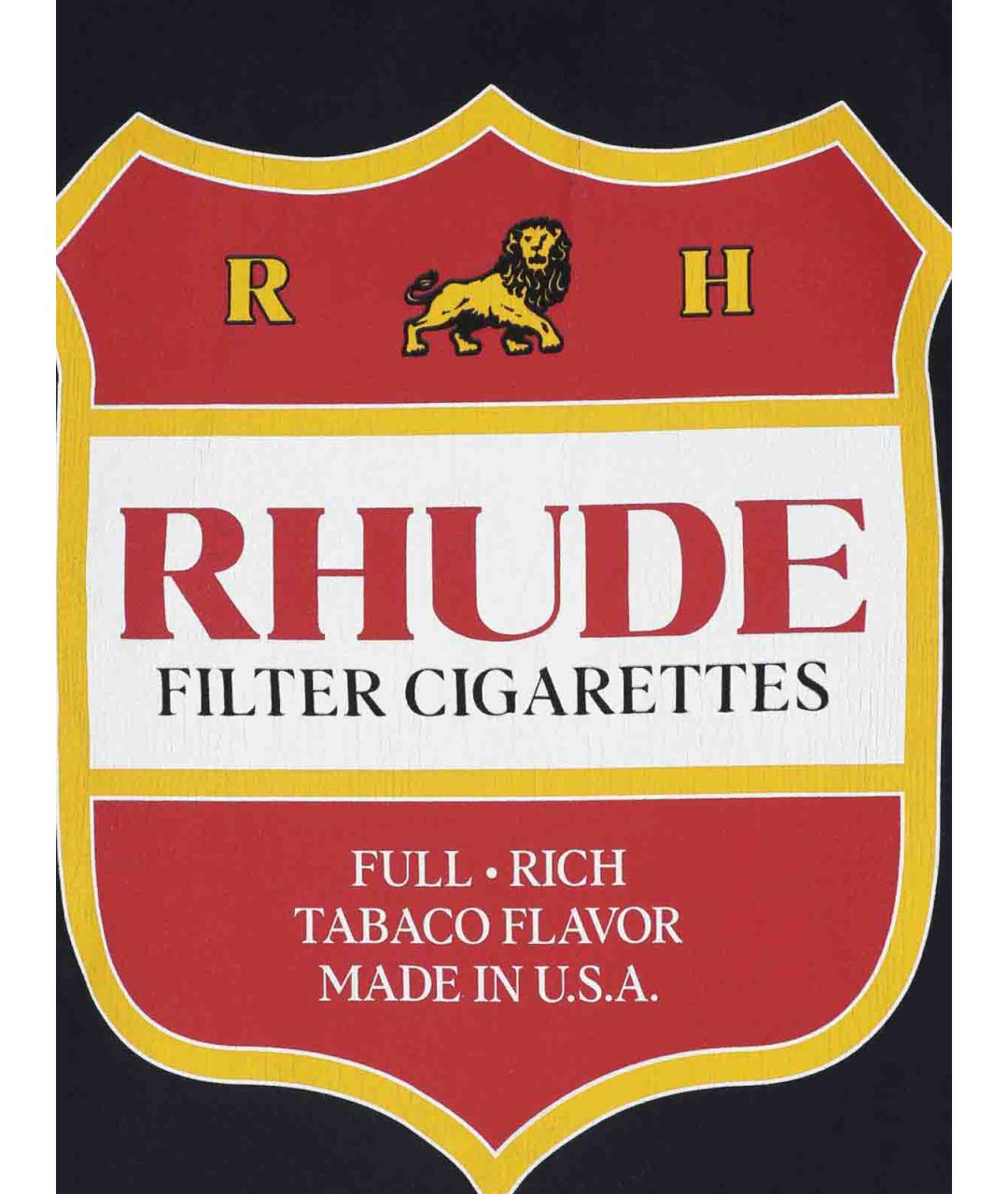 RHUDE Черная хлопковая футболка, фото 3