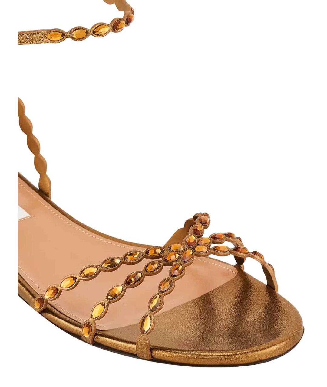 AQUAZZURA Коричневые кожаные босоножки, фото 4