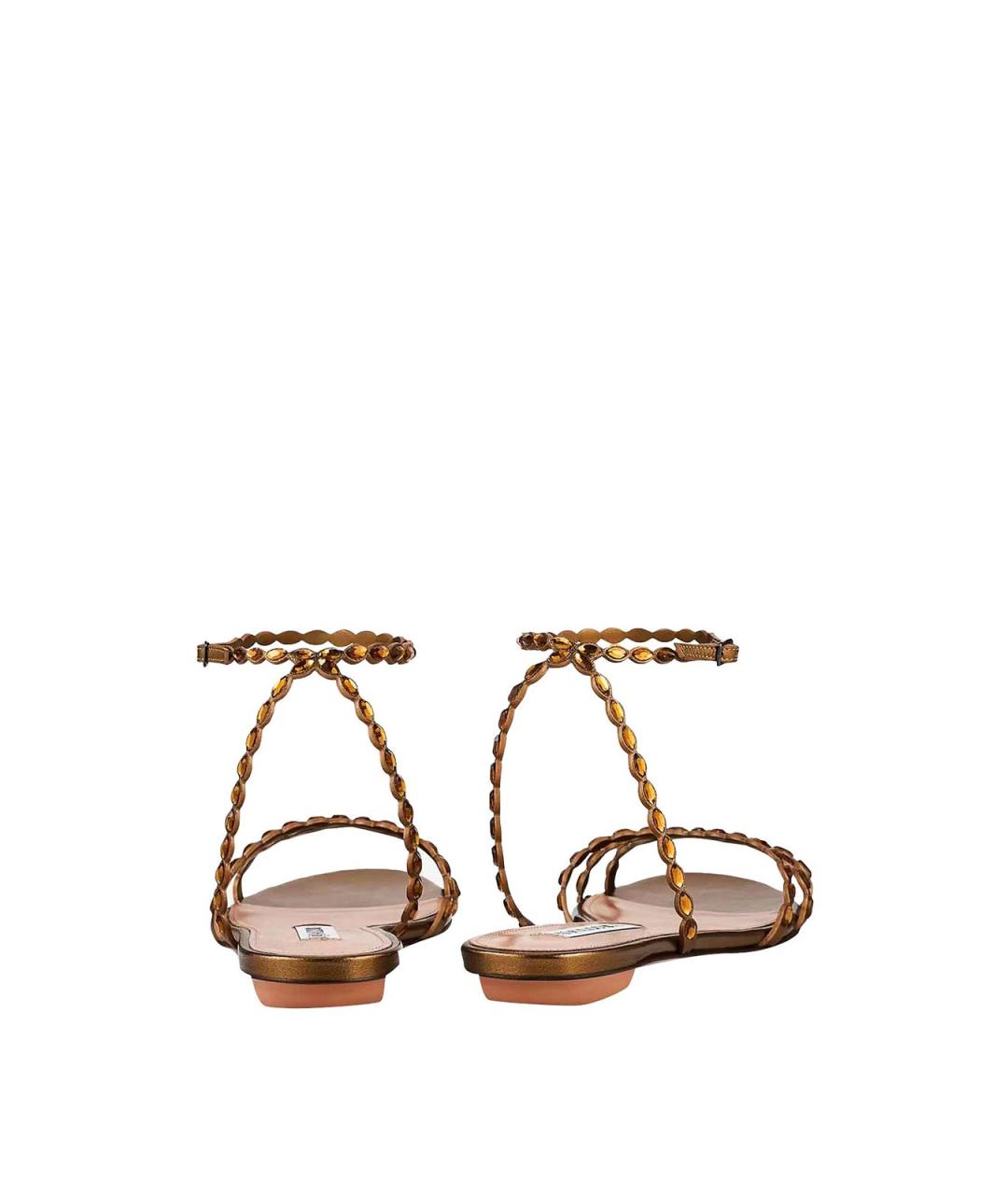 AQUAZZURA Коричневые кожаные босоножки, фото 3