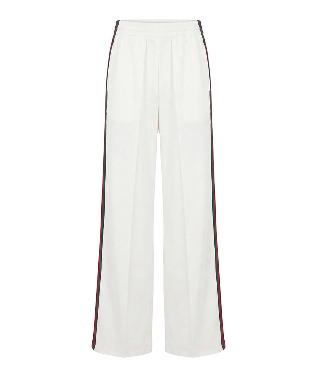 GUCCI Белые хлопковые брюки широкие, фото 1