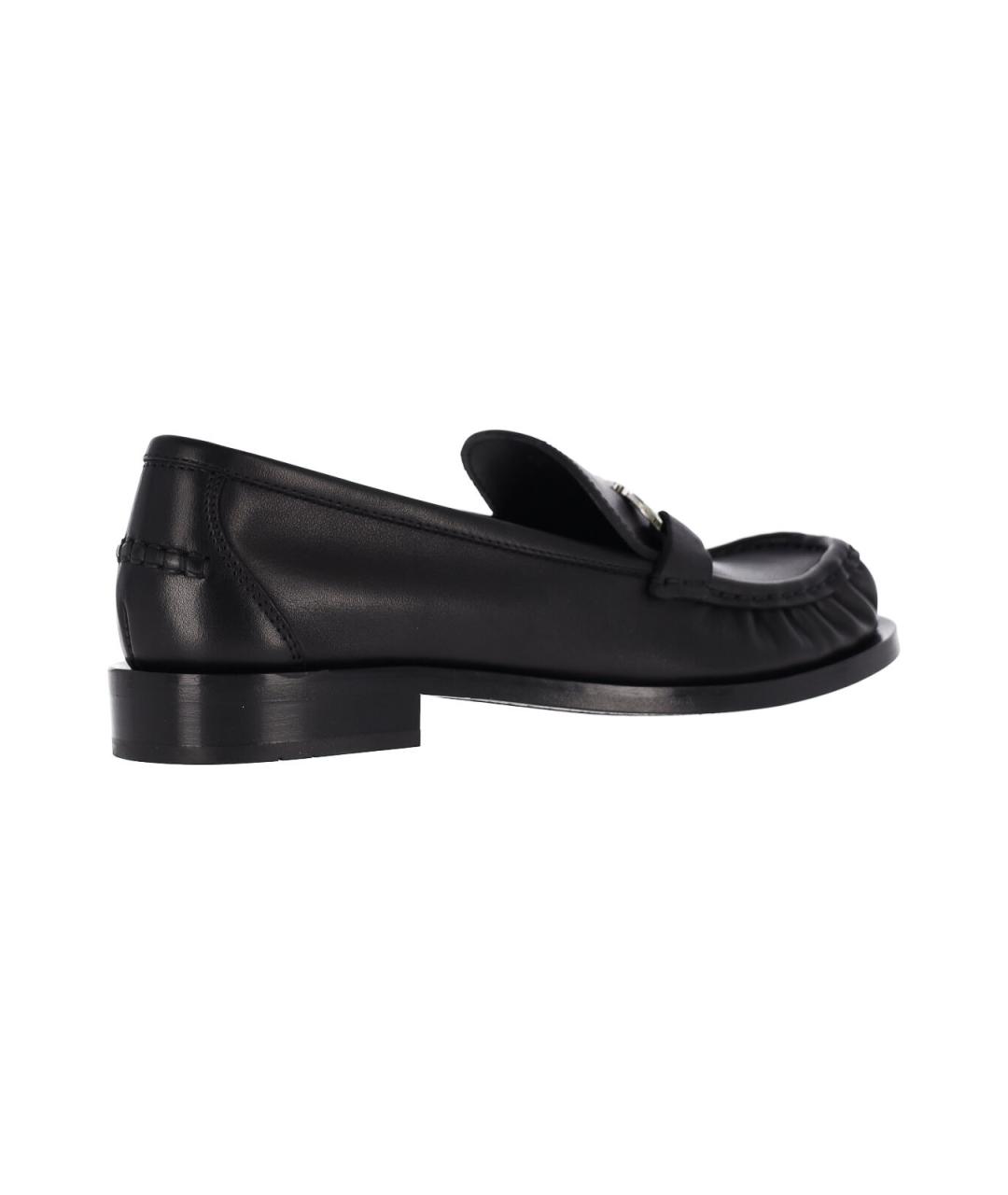 FERRAGAMO Черные кожаные лоферы, фото 4