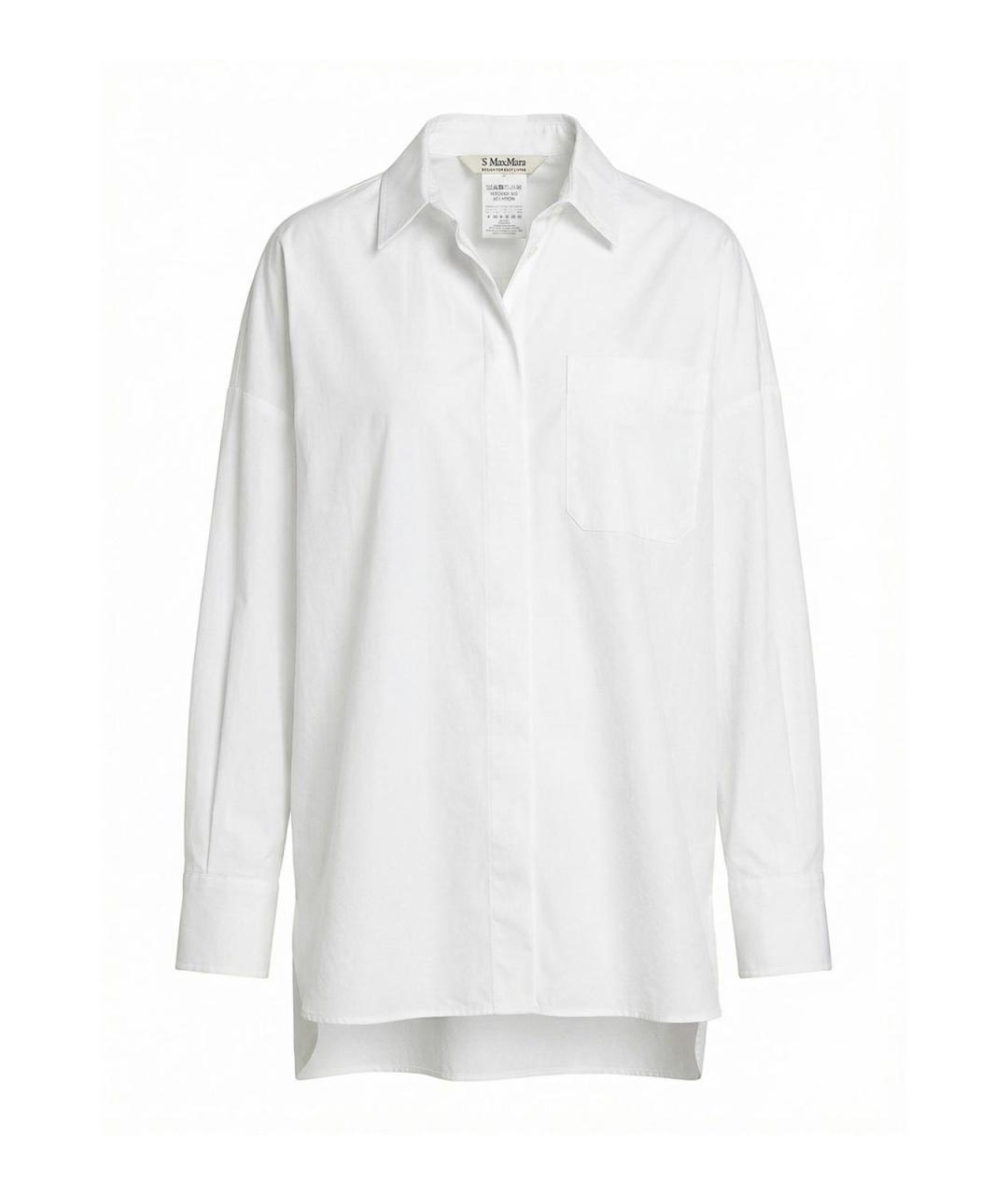 MAX MARA Белая хлопковая рубашка, фото 1