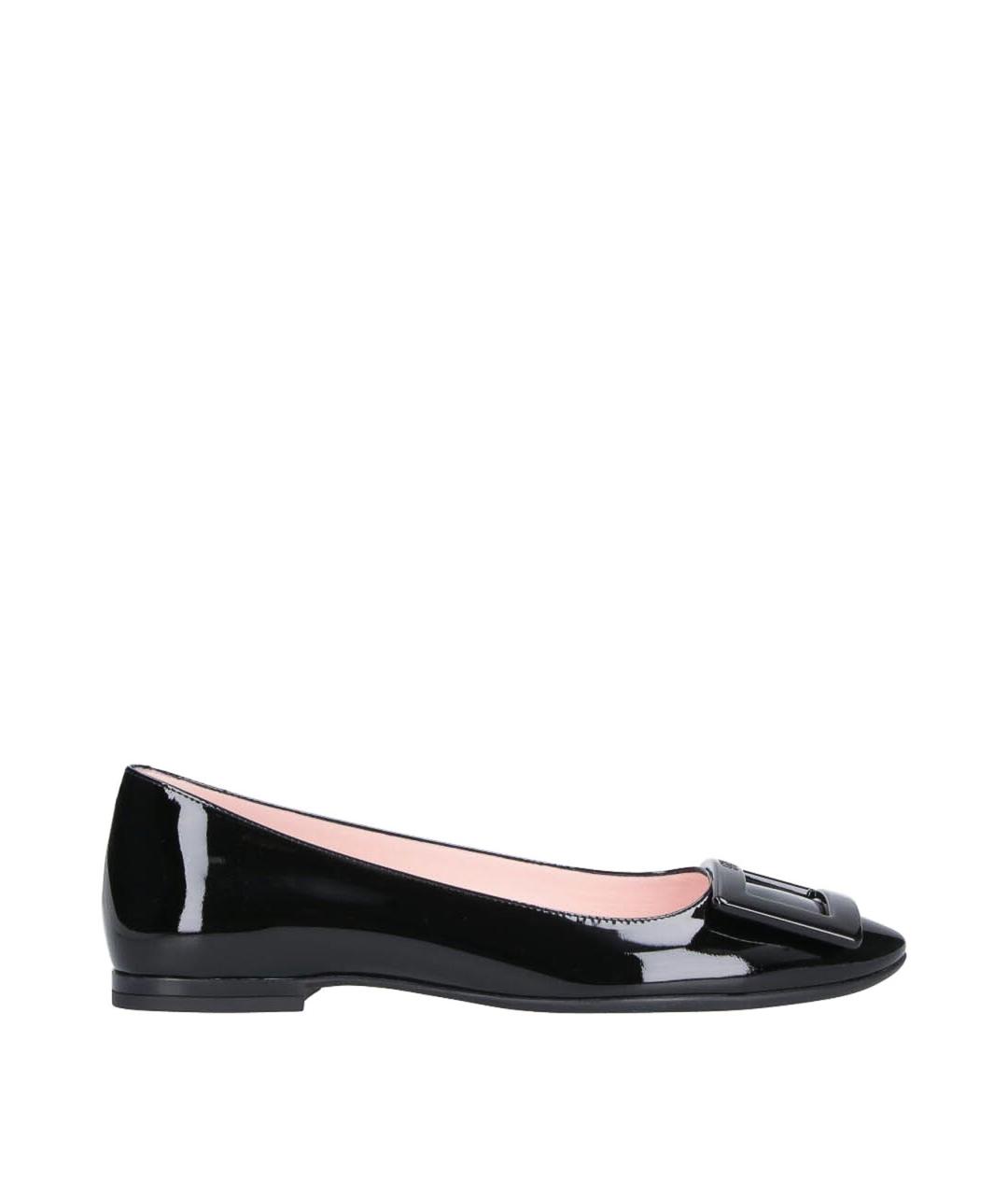 ROGER VIVIER Черные кожаные балетки, фото 1