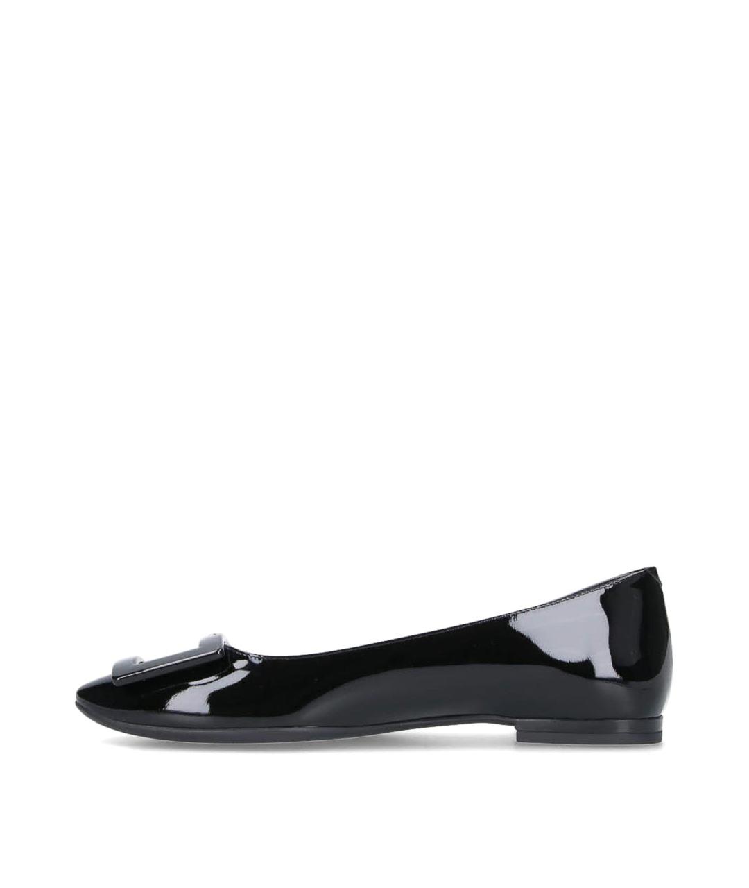 ROGER VIVIER Черные кожаные балетки, фото 3