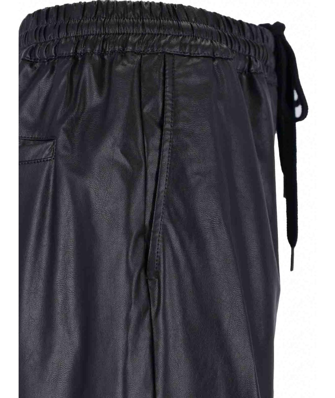 MM6 MAISON MARGIELA Черные кожаные прямые брюки, фото 5