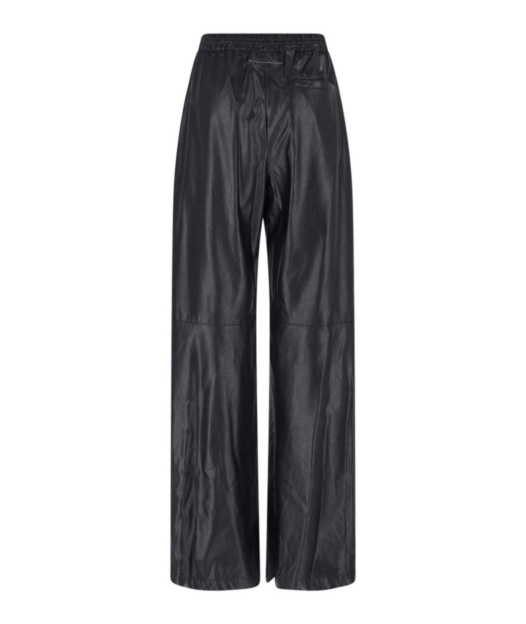 MM6 MAISON MARGIELA Черные кожаные прямые брюки, фото 3