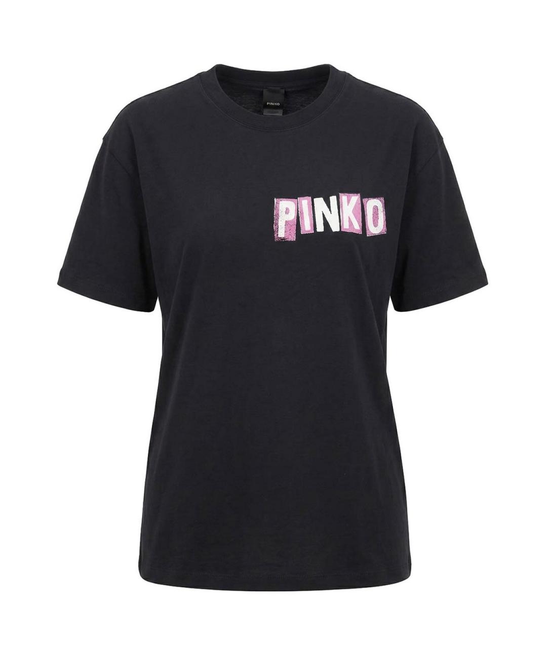 PINKO Черная хлопковая футболка, фото 1