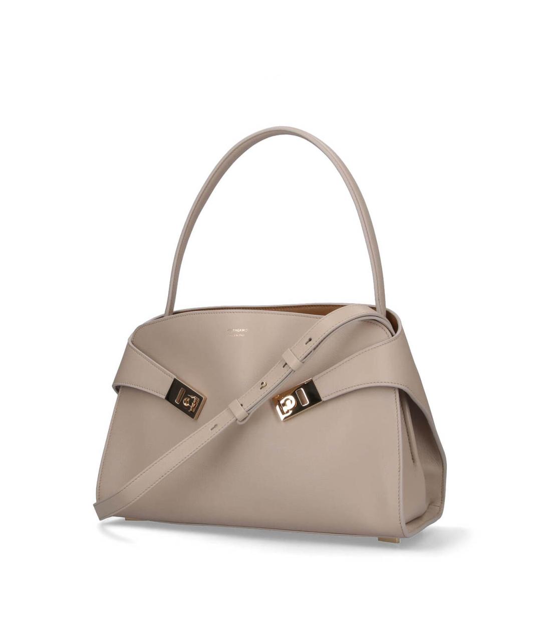 FERRAGAMO Бежевая кожаная сумка тоут, фото 2