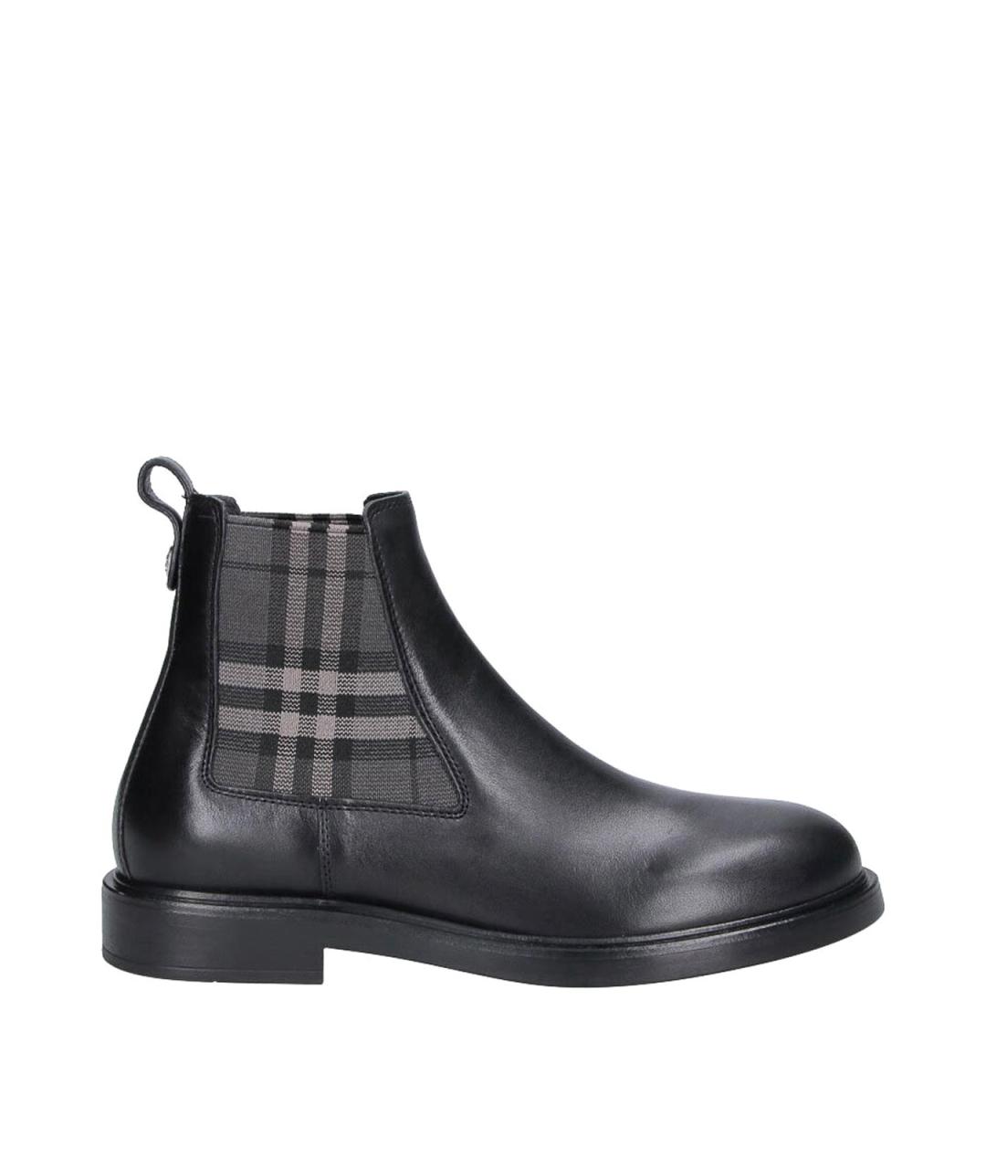 BURBERRY Черные кожаные высокие ботинки, фото 1