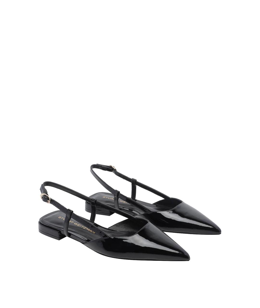 STUART WEITZMAN Черные кожаные босоножки, фото 2