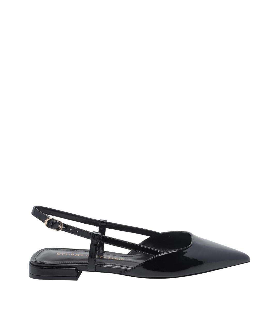 STUART WEITZMAN Черные кожаные босоножки, фото 1
