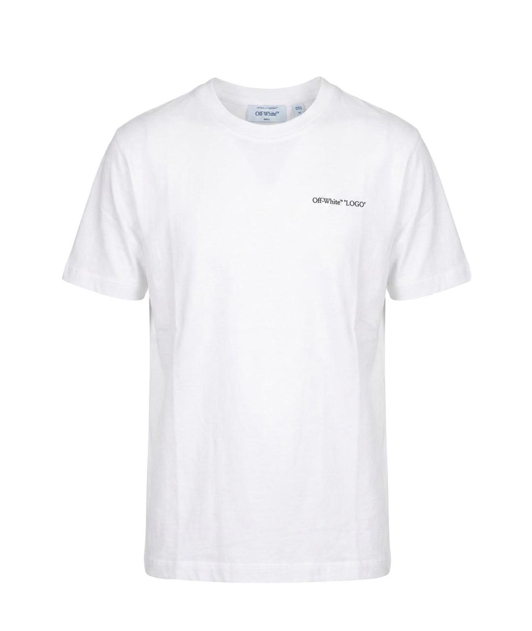 OFF-WHITE Белая хлопковая футболка, фото 1