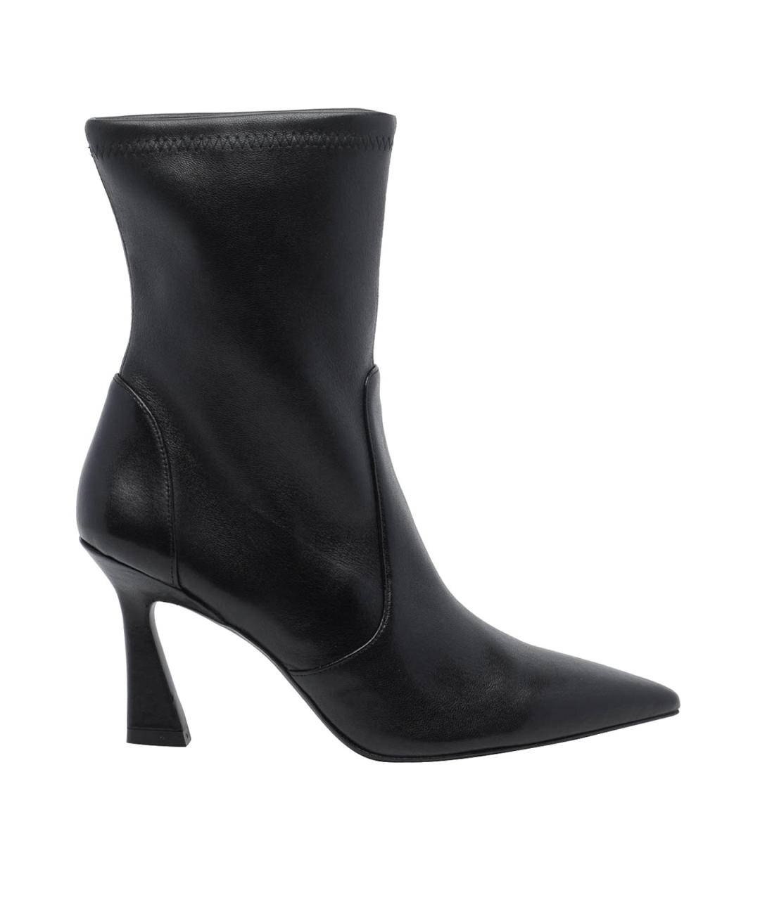 STUART WEITZMAN Черные кожаные ботильоны, фото 1