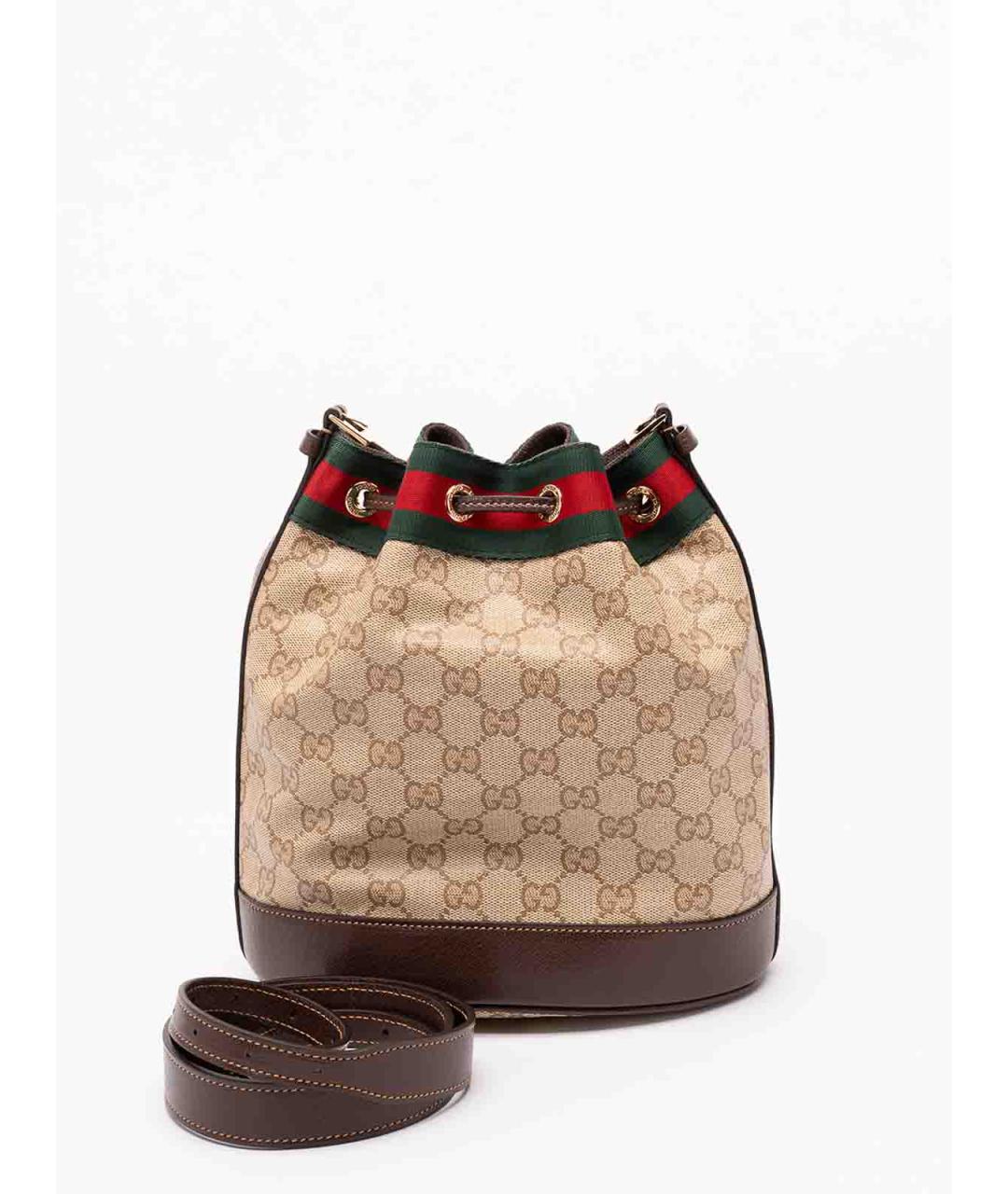 GUCCI Бежевая хлопковая сумка через плечо, фото 2