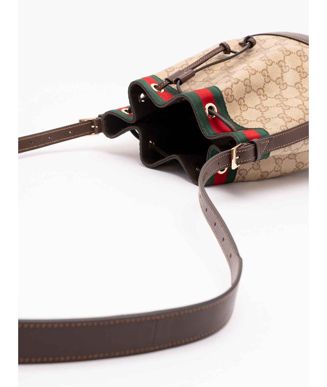 GUCCI Бежевая хлопковая сумка через плечо, фото 4