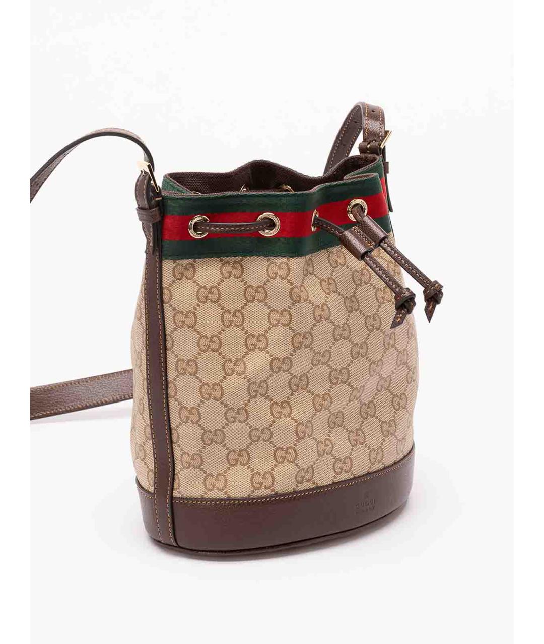 GUCCI Бежевая хлопковая сумка через плечо, фото 3