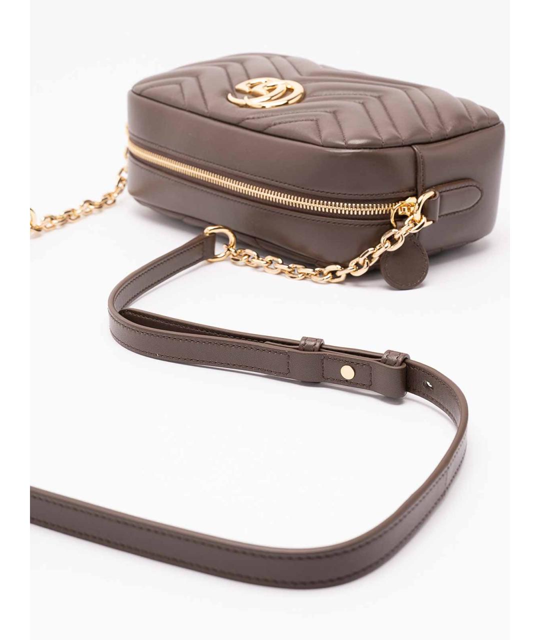 GUCCI Коричневая кожаная сумка через плечо, фото 4