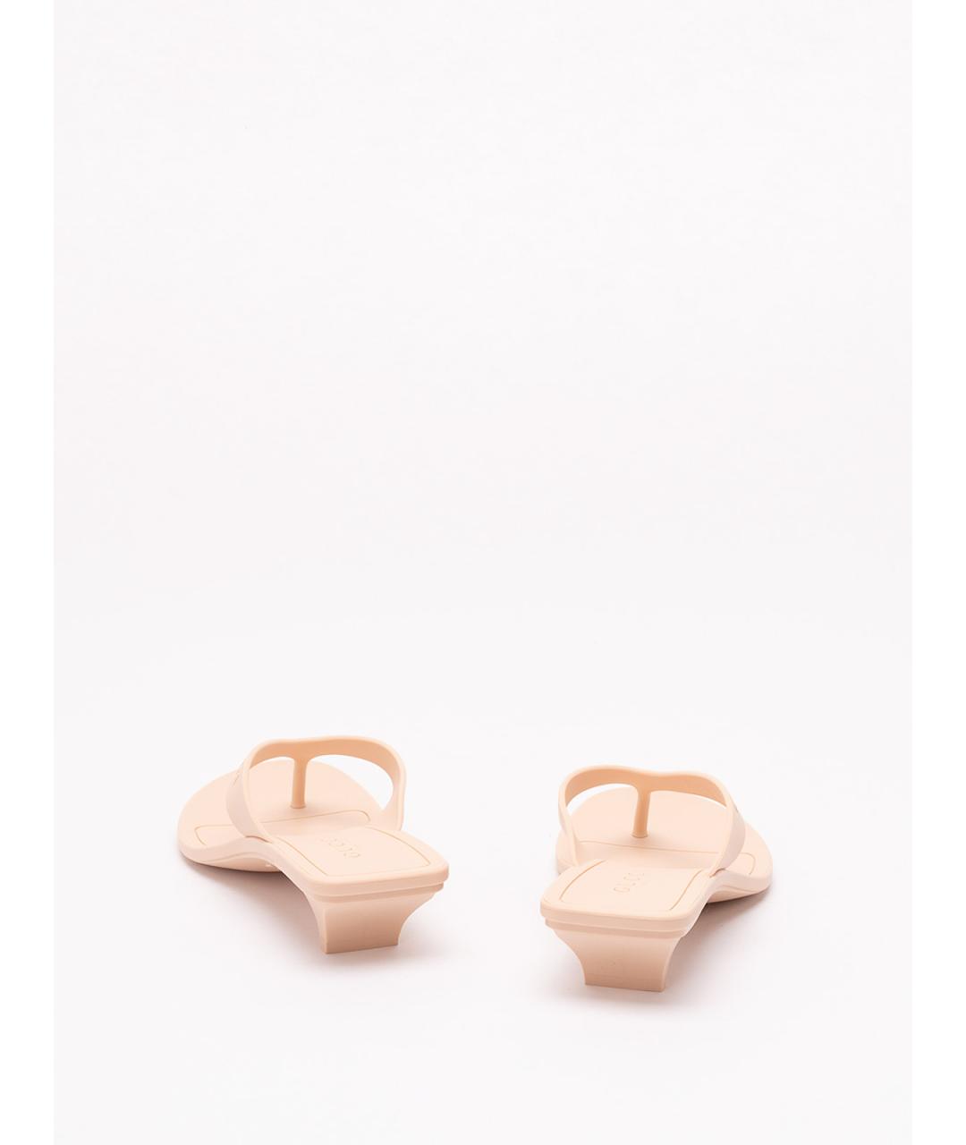 GUCCI Розовые резиновые шлепанцы, фото 3