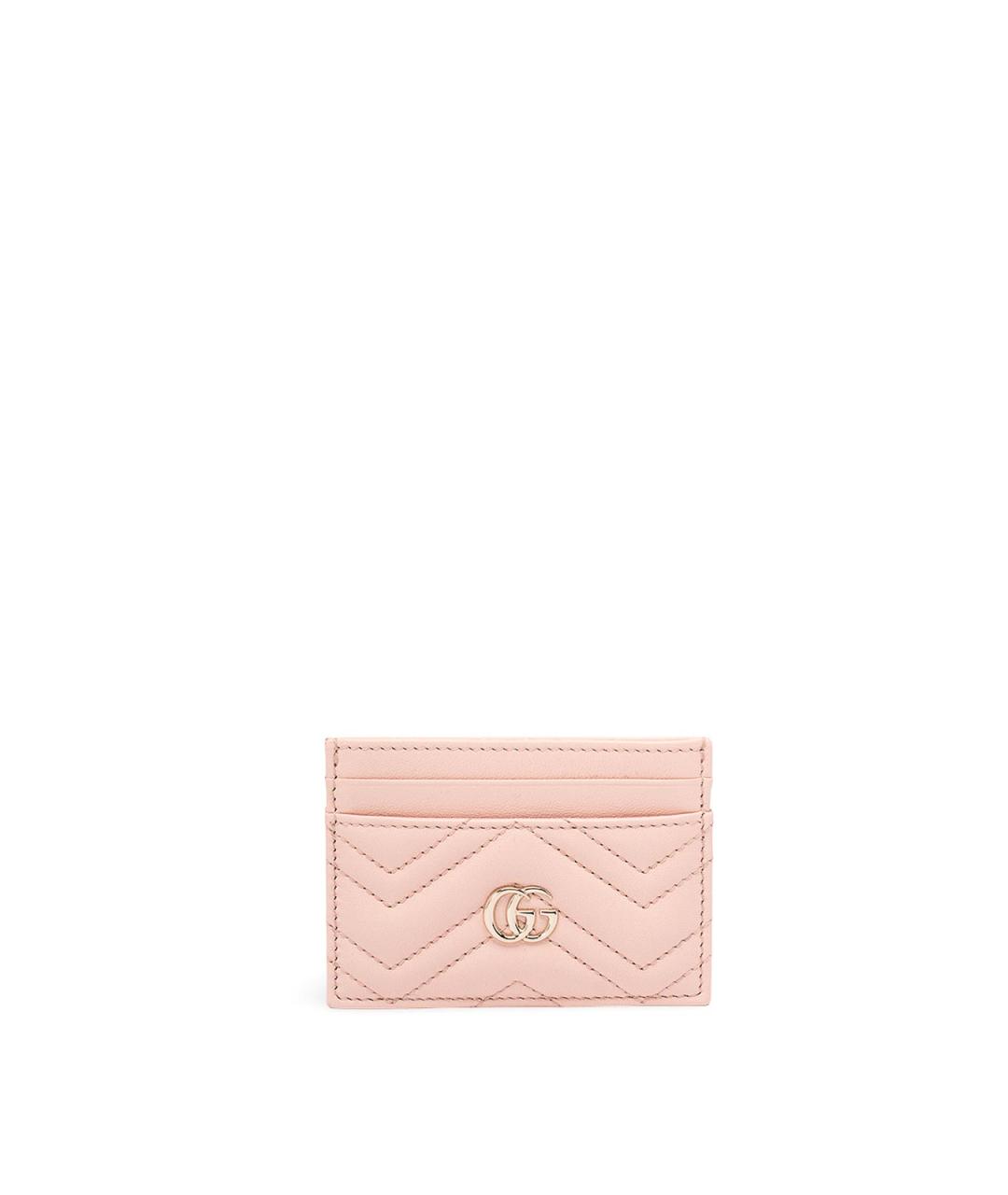 GUCCI Розовый кожаный кардхолдер, фото 1