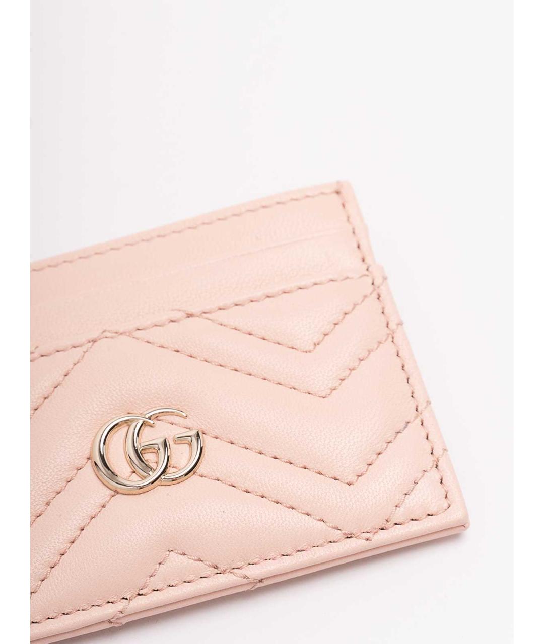 GUCCI Розовый кожаный кардхолдер, фото 3
