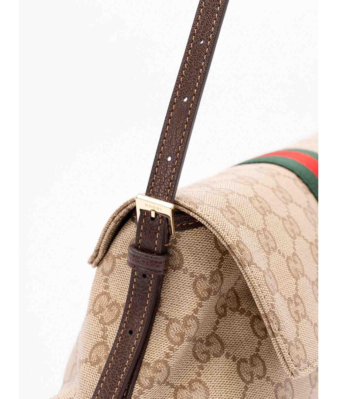 GUCCI Бежевая хлопковая сумка через плечо, фото 4