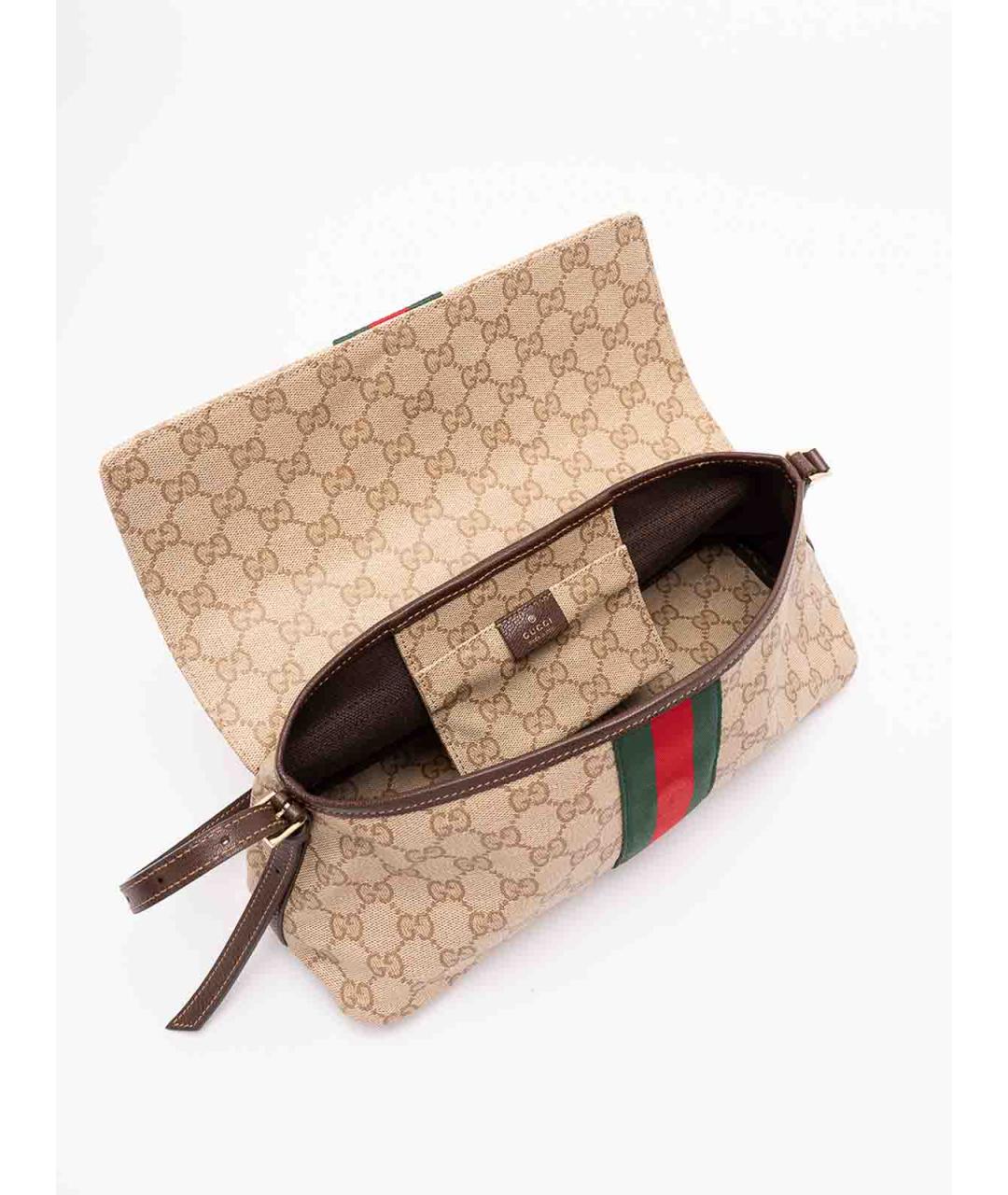 GUCCI Бежевая хлопковая сумка через плечо, фото 5