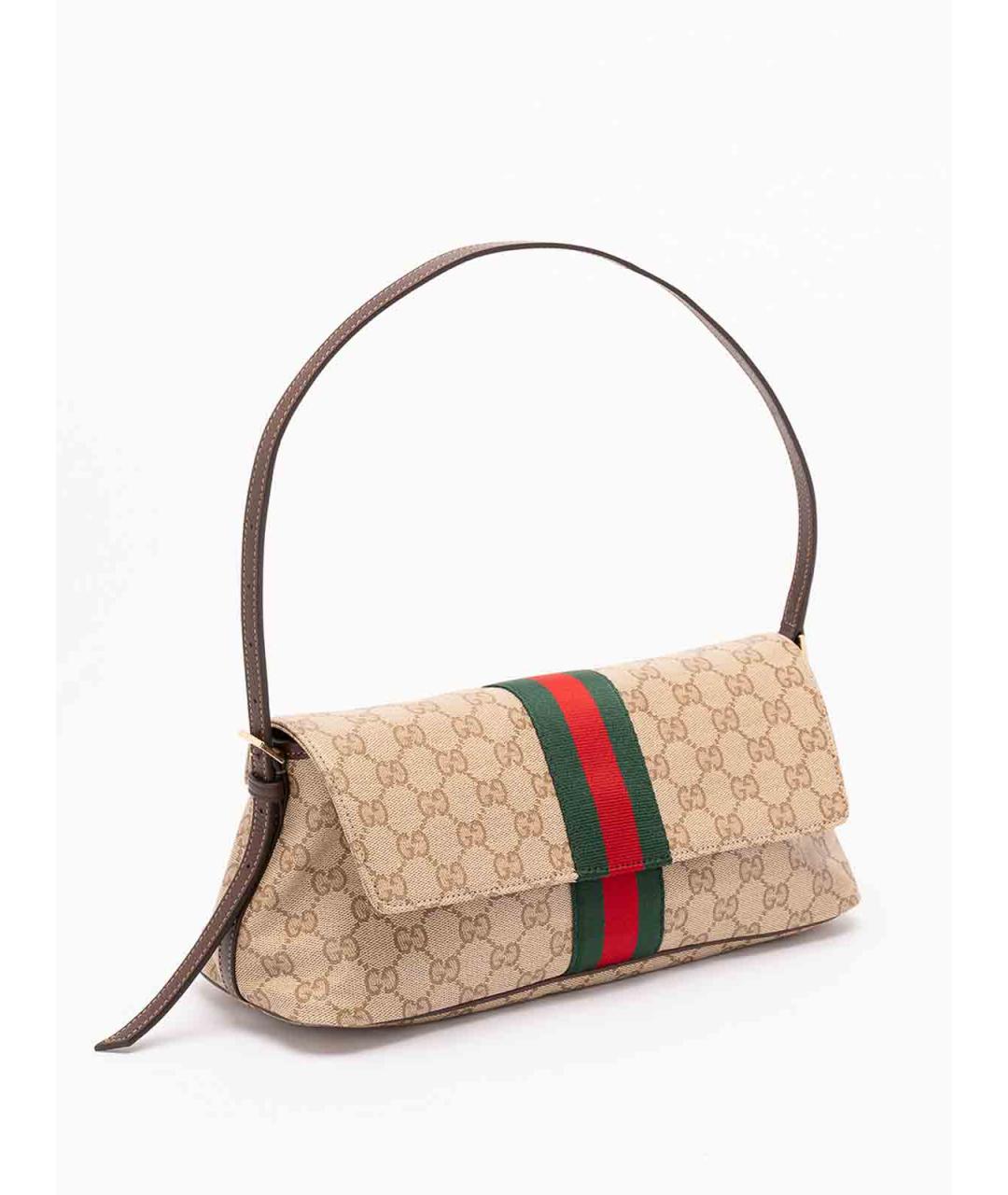 GUCCI Бежевая хлопковая сумка через плечо, фото 3