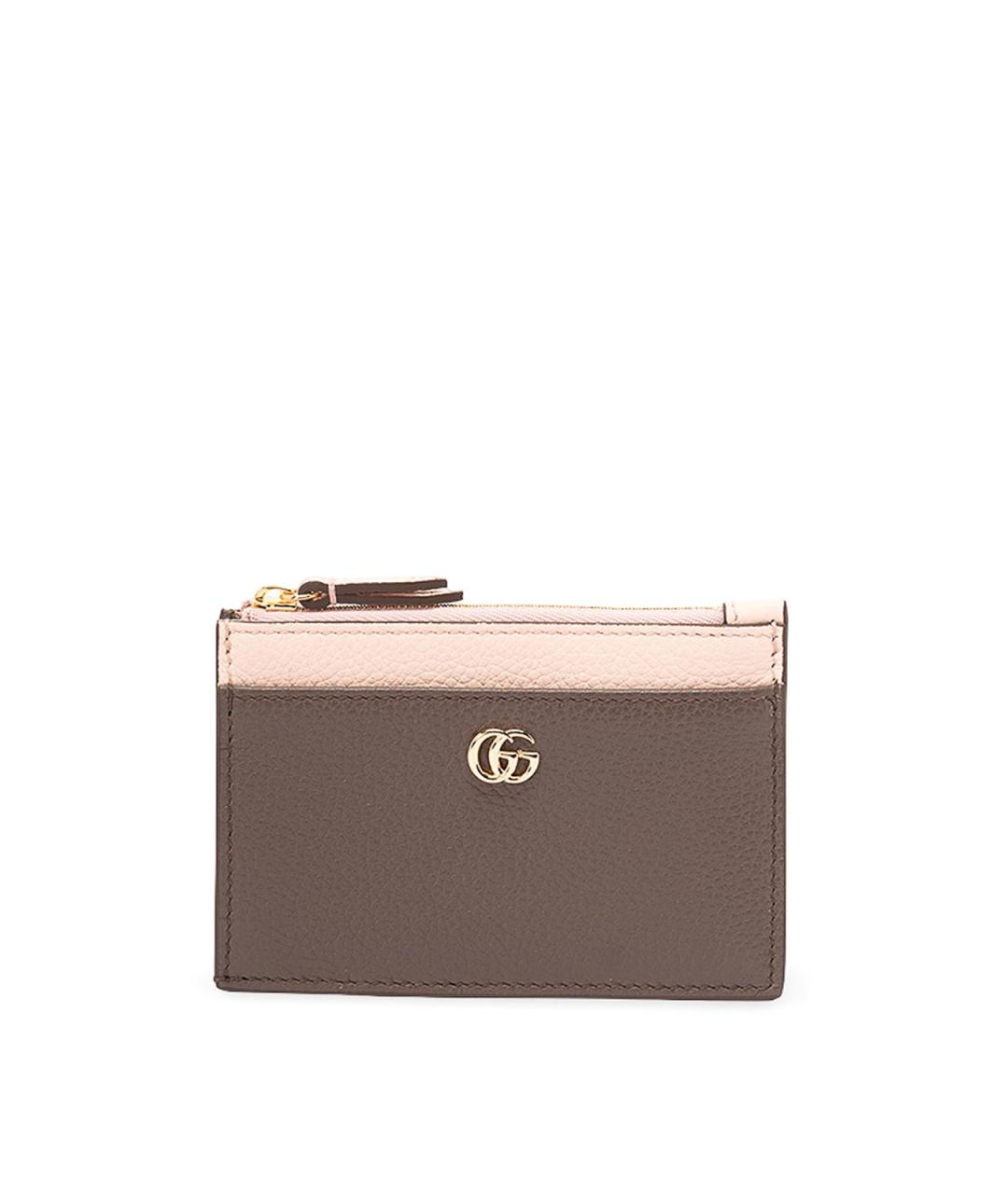 GUCCI Коричневый кожаный кардхолдер, фото 1