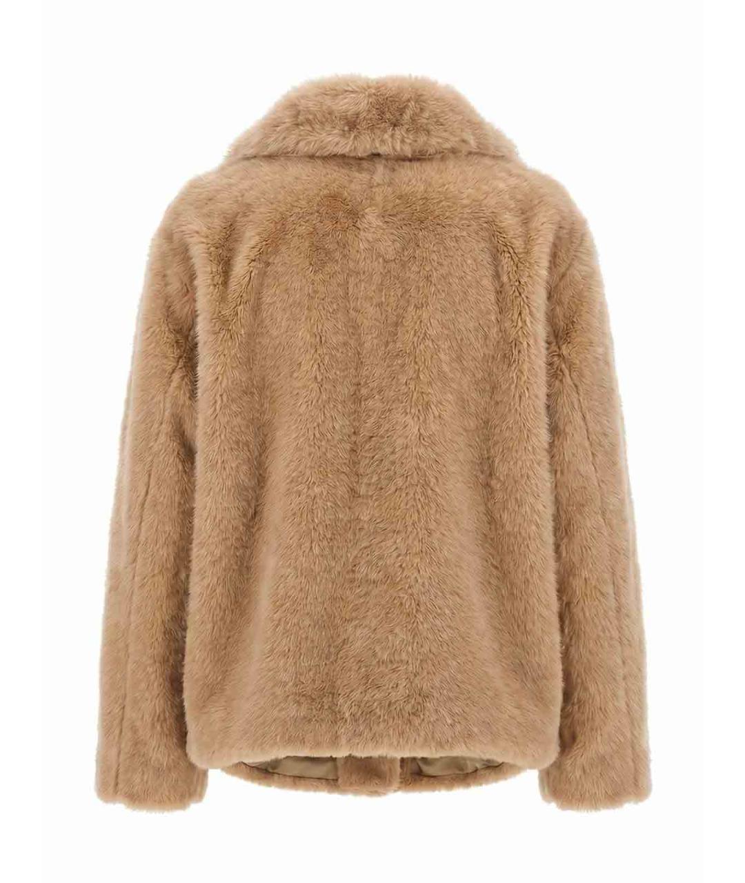 MAX MARA Бежевая полиэстеровая шуба, фото 2