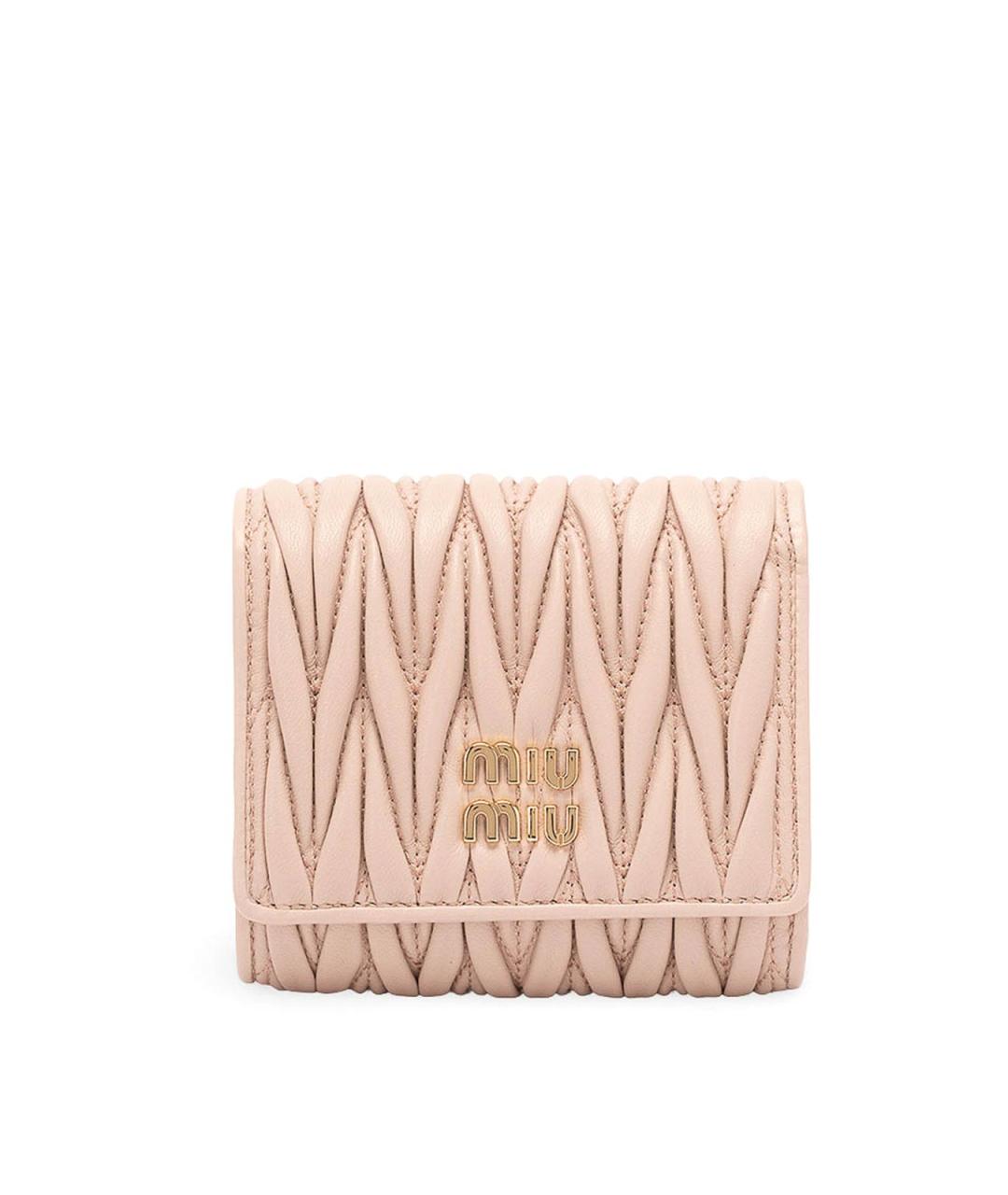 MIU MIU Розовый кожаный кошелек, фото 1