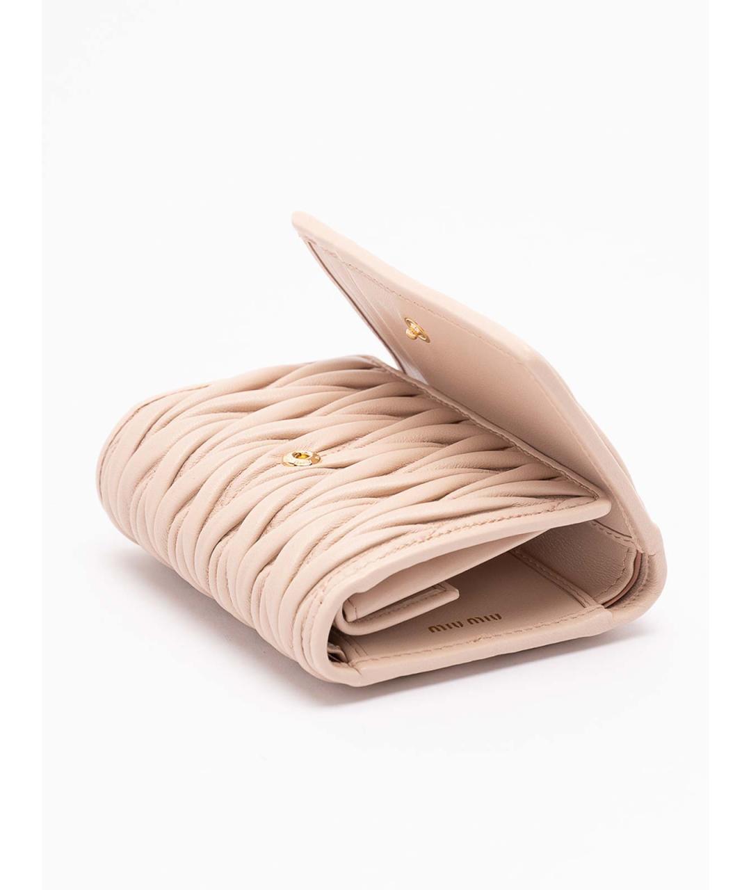 MIU MIU Розовый кожаный кошелек, фото 4