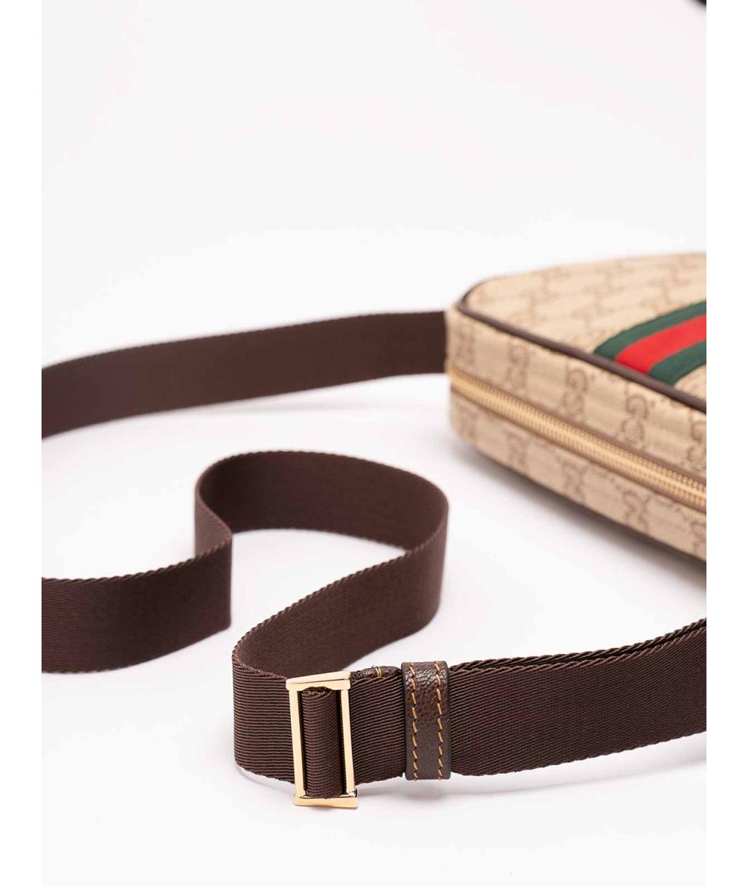 GUCCI Бежевая хлопковая сумка на плечо, фото 4