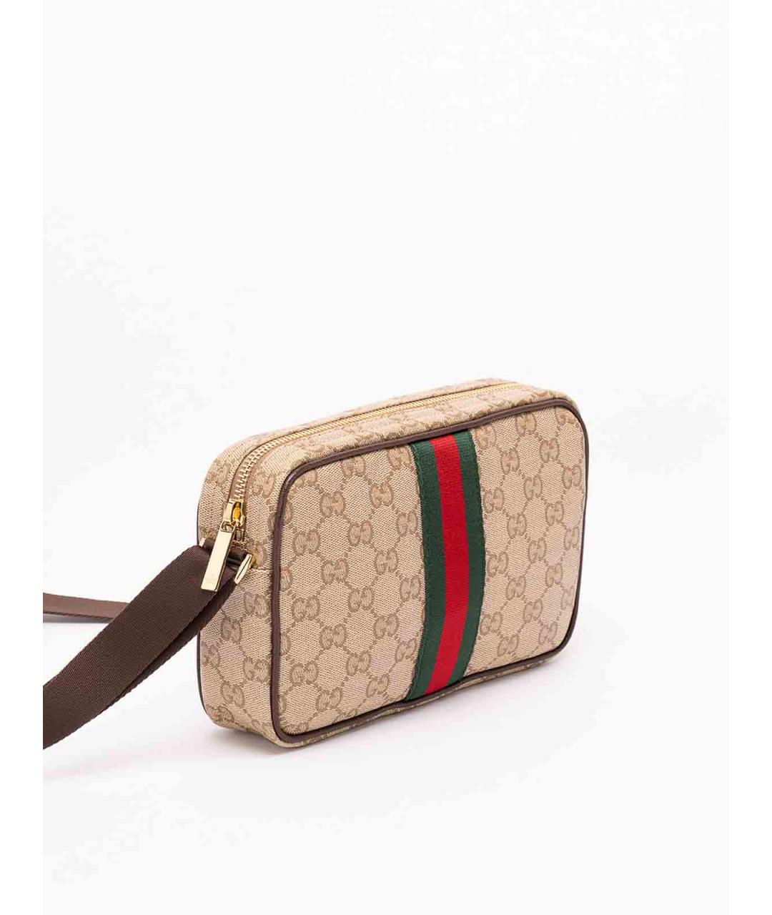 GUCCI Бежевая хлопковая сумка на плечо, фото 3