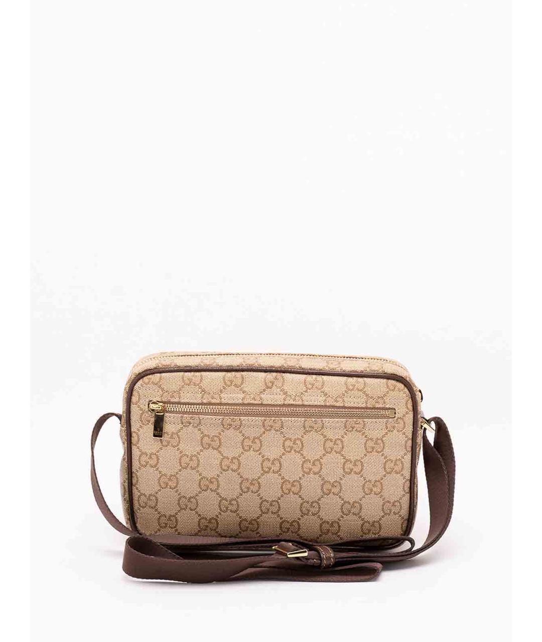 GUCCI Бежевая хлопковая сумка на плечо, фото 2