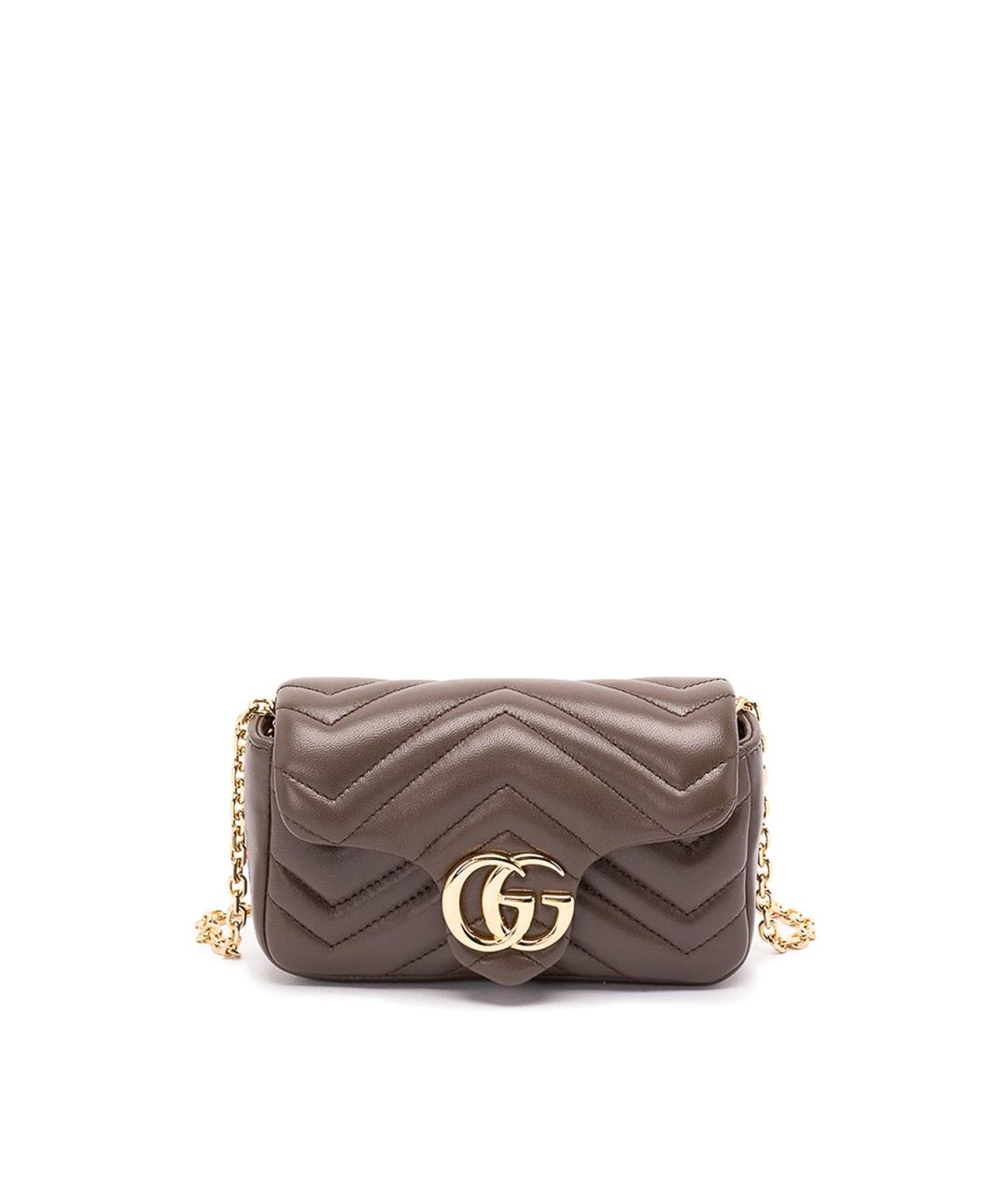 GUCCI Коричневая кожаная сумка через плечо, фото 1
