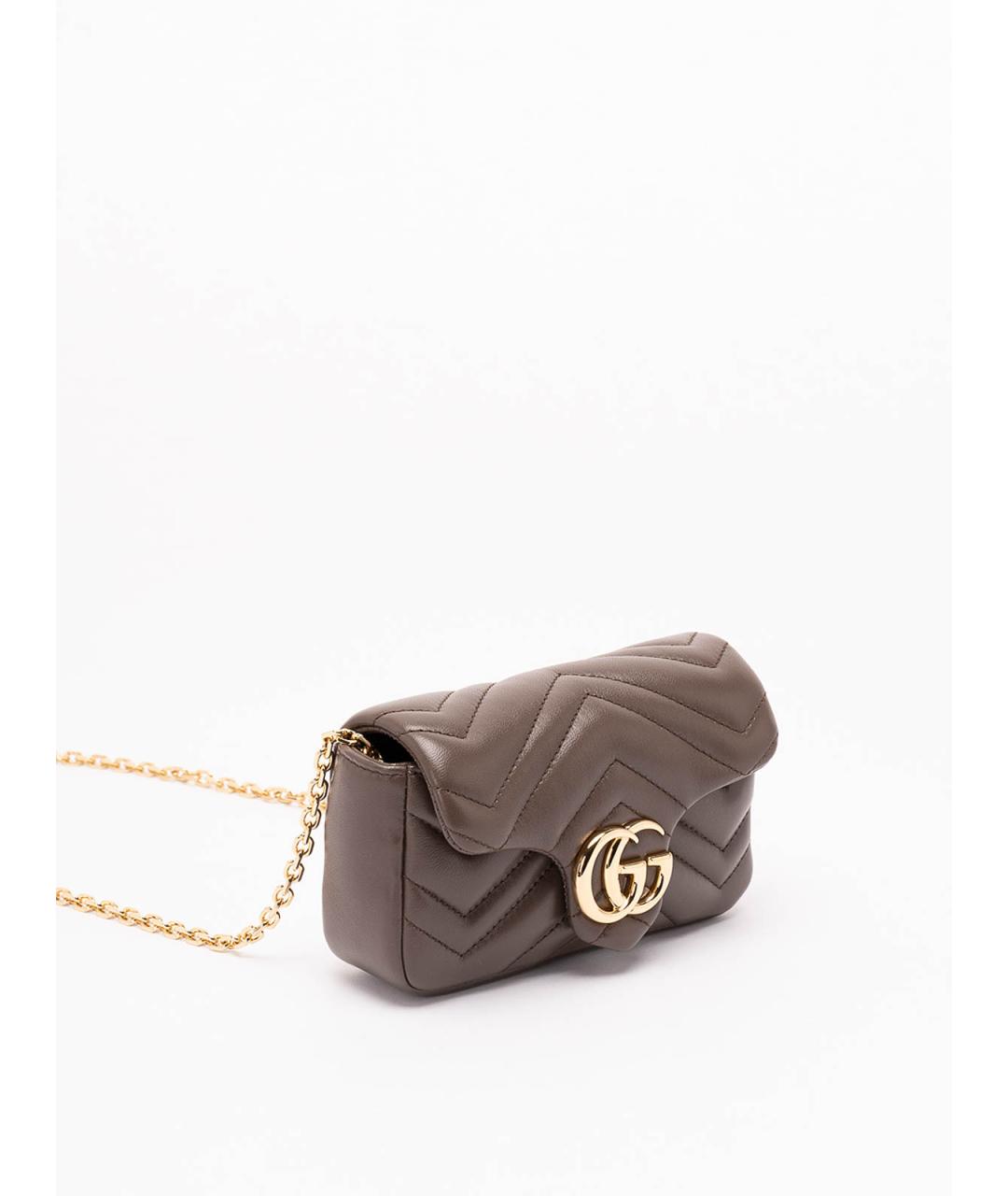 GUCCI Коричневая кожаная сумка через плечо, фото 3