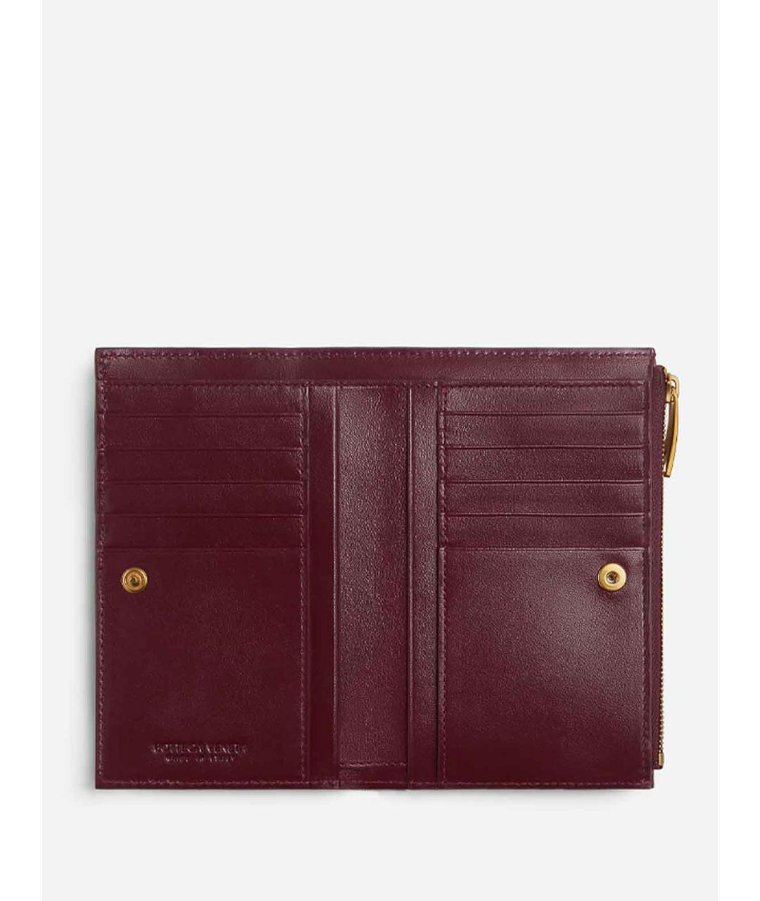 BOTTEGA VENETA Бордовый кошелек, фото 3
