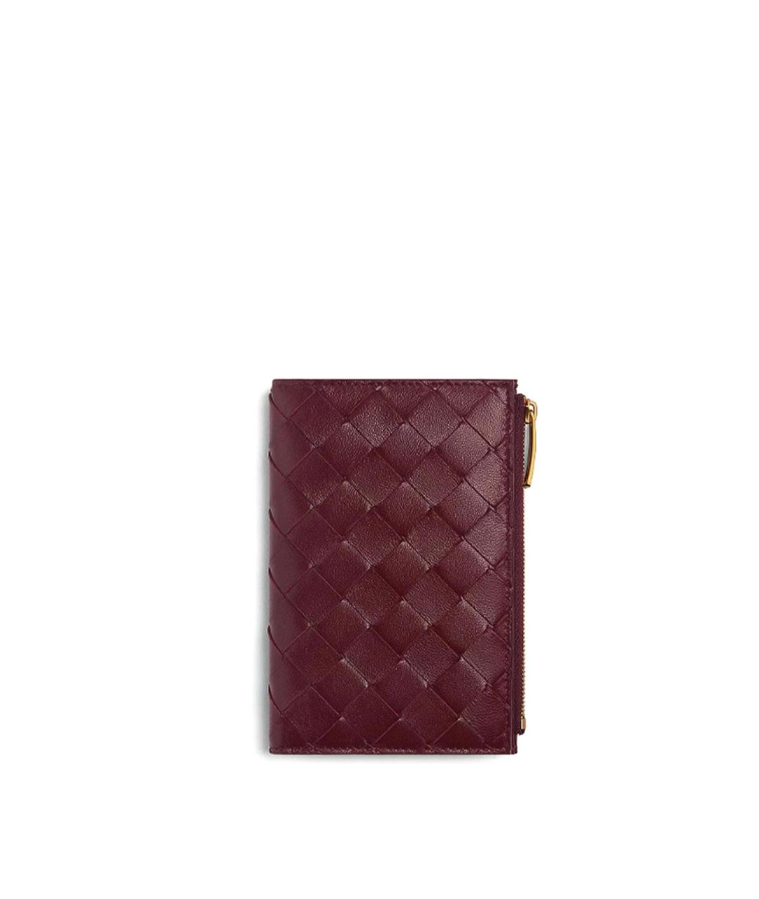 BOTTEGA VENETA Бордовый кошелек, фото 1