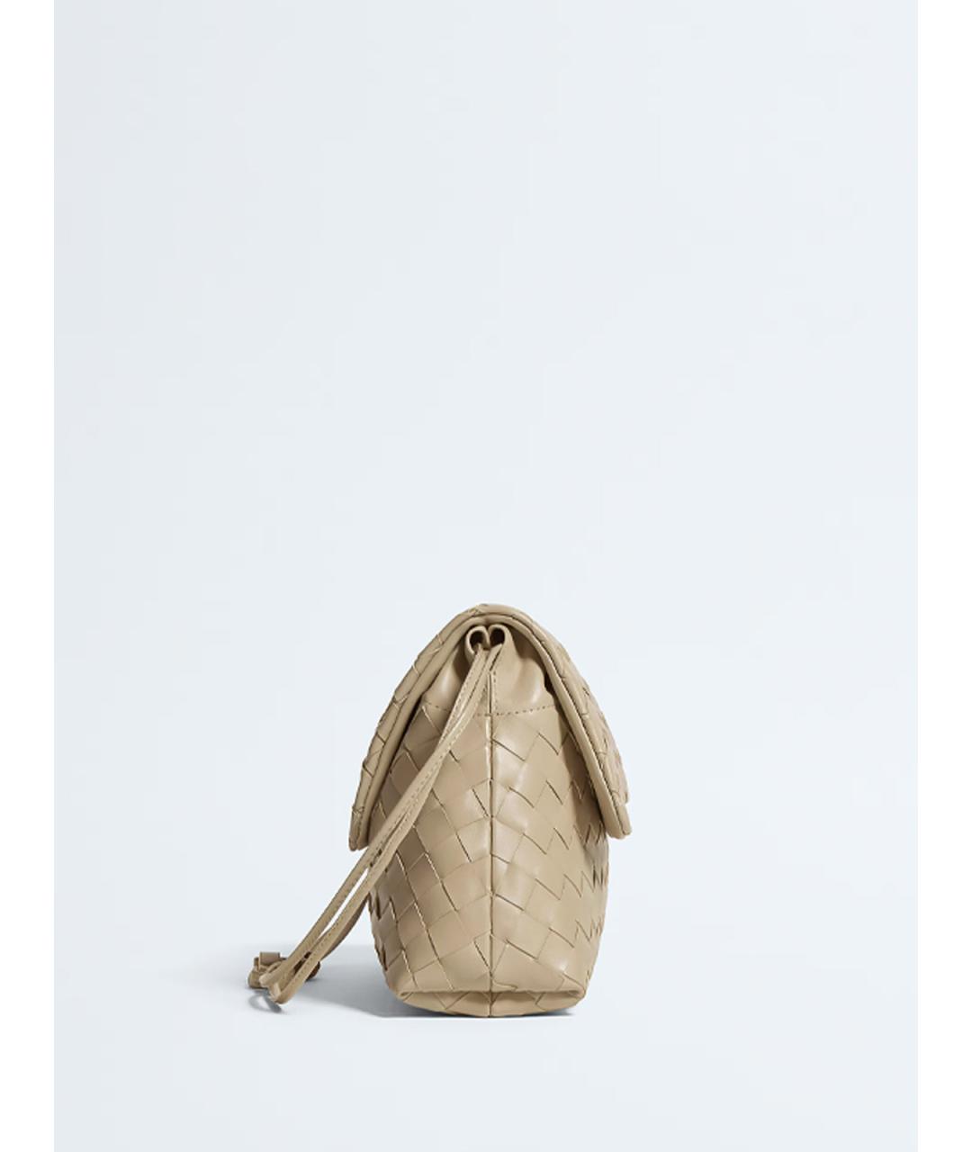 BOTTEGA VENETA Бежевая кожаная сумка через плечо, фото 3