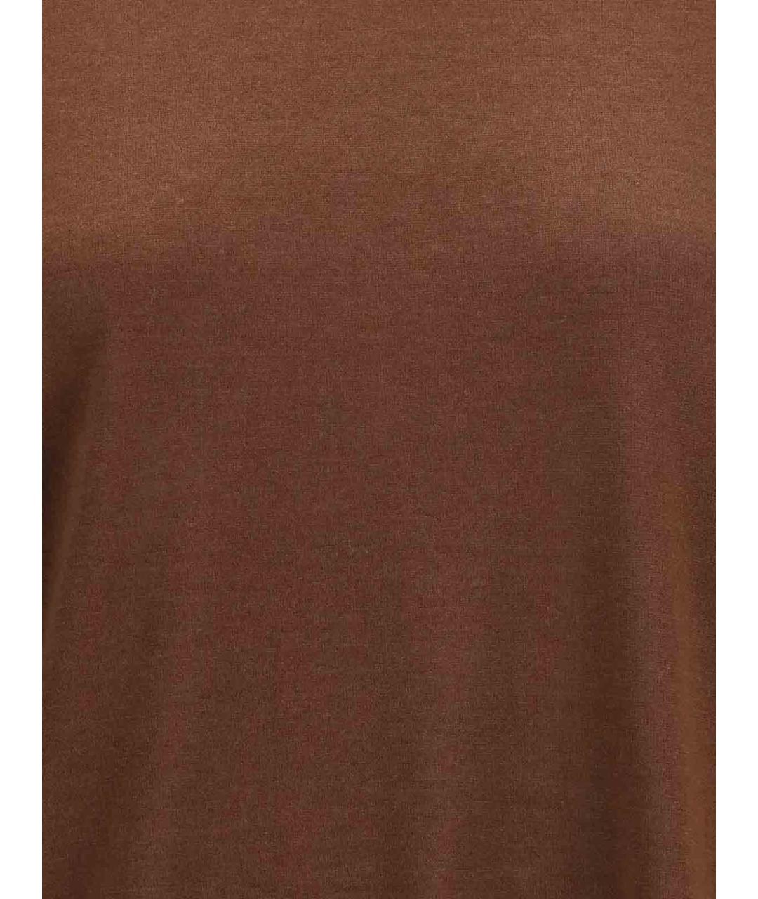 BRUNELLO CUCINELLI Коричневая кашемировая футболка, фото 3