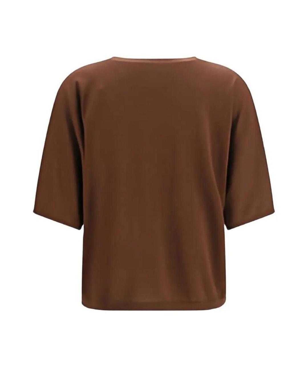 BRUNELLO CUCINELLI Коричневая кашемировая футболка, фото 2